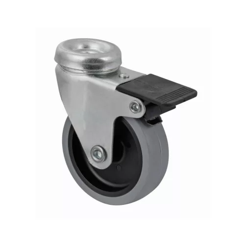 Szerszámgörgő középcsavarral kemény padlóhoz forgó fékkel átmérő 75 mm