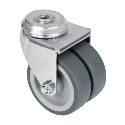 Dupla forgószerkezeti kerék lyukkal átmérő 75 mm teherbírás 100 kg