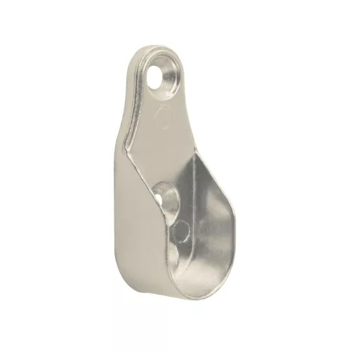 Ovális ruhaakasztó rúdtartó 30x15mm 3 rögzítőfurattal nikkelezett 2 db.