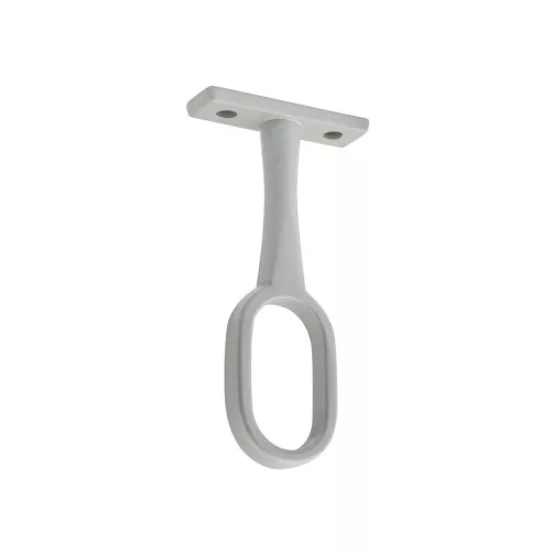 Ovális ruhaakasztó rúdtartó 30x15mm felső rögzítéssel folyamatos alumínium színű