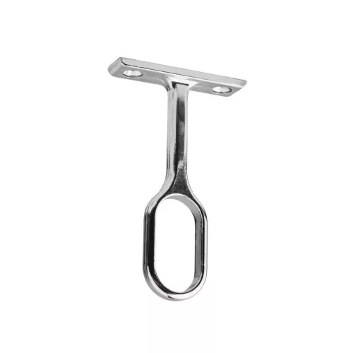 Ovális ruhaakasztó rúdtartó 30x15mm felső rögzítéssel végigfutó króm