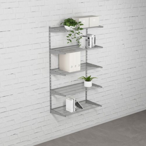 Falra szerelhető polcrendszer SINGLE, 1500x830 mm, ezüst