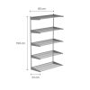 Falra szerelhető polcrendszer SINGLE, 1500x830 mm, ezüst