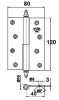 Ajtópánt 120X80X3Mm Jobb /Dcha/ Réz1007 Amig