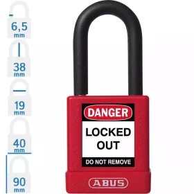 MUNKAVÉDELMI KIZÁRÓ LAKAT 74/40 PIROS ABUS LOTO