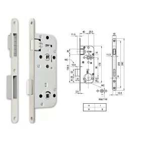 Wc Zár Bevéső 7Cm 40/90 Magnet Midi 7-W Elzett Inox