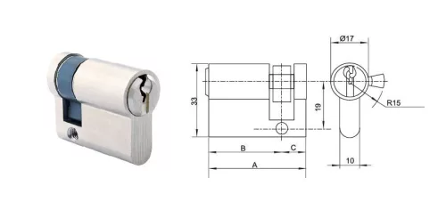 HENGERZÁR FÉLBETÉT 10/30MM 3K.KRÓM ANBO 2200H