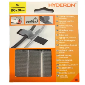   Tépőzáras Csík Öntap.100*20 Kábel.Szürke 4Db/Cs Hyderon