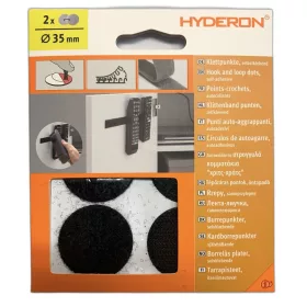 Tépőzáras Korong 35Mm Öntapadó Fekete 4Db/Cs Hyderon