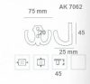 Fogas Formás Kicsi 2-Ágú Fehér Ak7062 Wh., 34-4