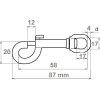 Karabiner Díszes Rugós 90 Mm Acél East G.