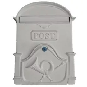 POSTALÁDA ÖNTÖTT FEHÉR KÜRTÖS V-400 40*30*6.5 A