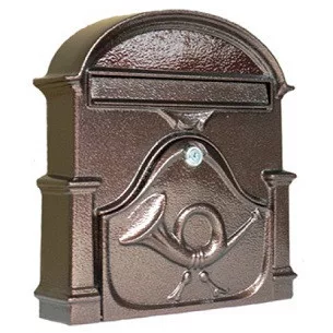 POSTALÁDA ÖNTÖTT BRONZ KÜRTÖS V-400 40*30*6.5 A