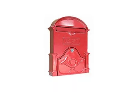 POSTALÁDA ÖNTÖTT PIROS KÜRTÖS V-330 33*30CM