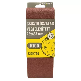 CSISZOLÓSZALAG VÉGTELEN 75*457MM K100 3DB/CSOM CRATER