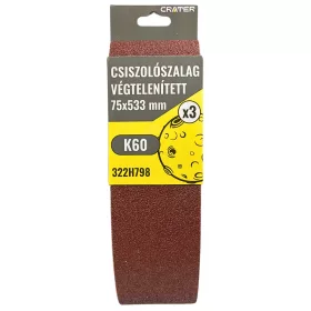 CSISZOLÓSZALAG VÉGTELEN 75*533MM K60 3DB/CSOM CRATER