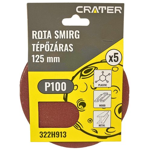ROTA SMIRG TÉPŐZÁRAS 125MM P100 5DB/CS. CRATER