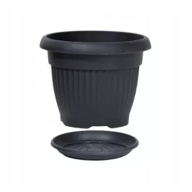   Virágcserép Alátéttel Antracit Dce45, Pod37-S433 - 450X350X450Mm