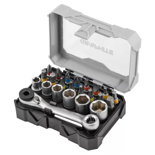 BIT KÉSZLET RACSNIS MÁGN.TARTÓ 25MM 24DB GRAPHITE