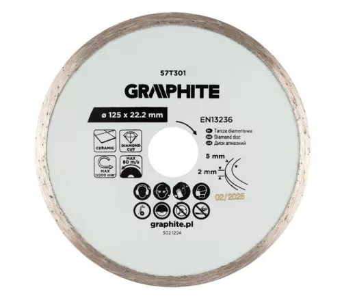 GYÉMÁNT VÁGÓKORONG 125*22,2M VIZES GRAPHITE