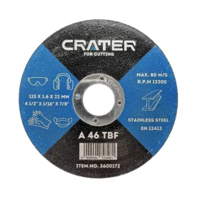 VÁGÓKORONG ROZSDAMENTES ANYAGH. CRATER 115x1,6x22MM GE