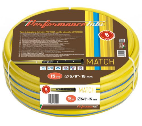 Locsolótömlő Csav.Mentes 1/2" 25M Sárga Match 220033