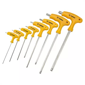 Inbusschlüsselsatz 8R.2-10Mm Kugel T-Form Topex