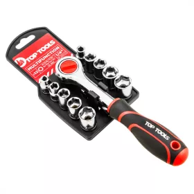 Ratschenschlüsselsatz 12R. 10-17M 1/4" Top Tools