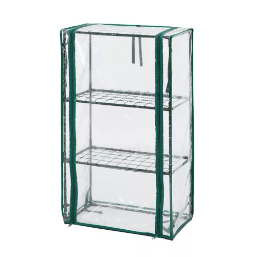 NÖVÉNYHÁZ 46*24*80CM PVC FÓLIA-FÉM SZERK NEO