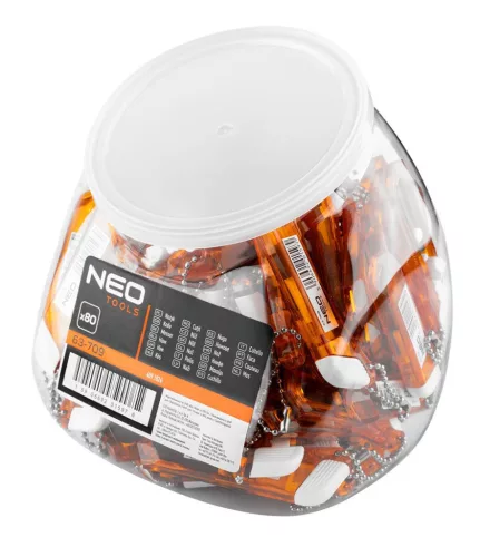 PVC VÁGÓKÉS MINI KULCSTARTÓ 80DB/DOB NEO TOOLS